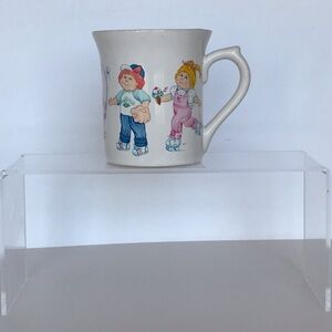Vintage Ceramic Mug with Skating Kids Design